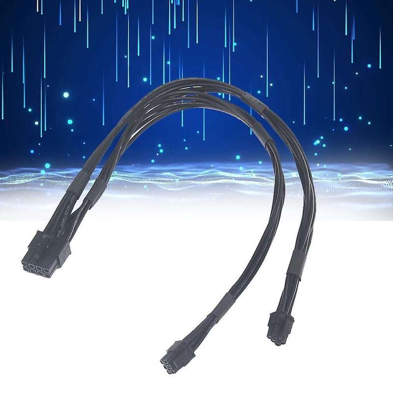 2pcs Dual Mini Pci-e 6-pin to 8-pin Pci-e Power Cable for Video Card