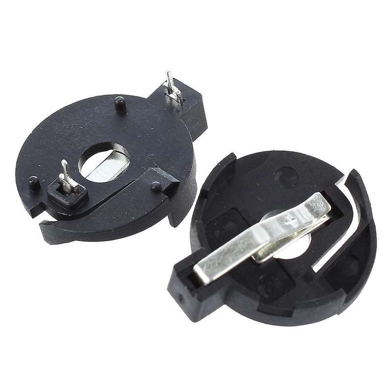 2 Pcs Coin Cell Button Battery Socket Holder Dip 2 Pins for Cr2032