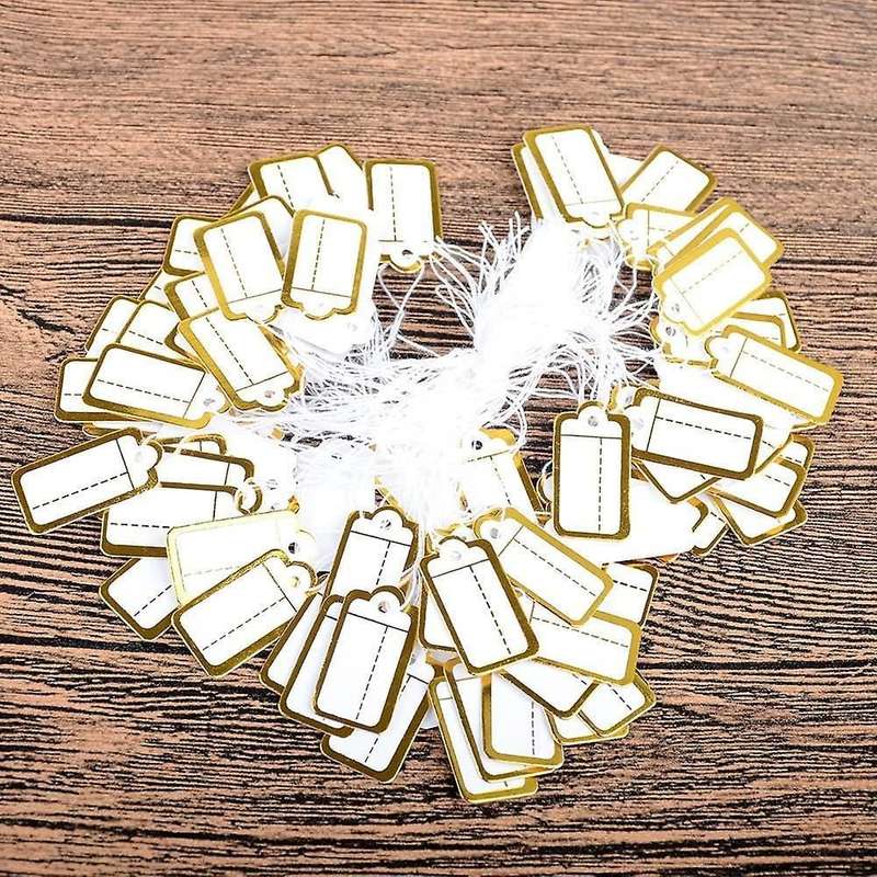 400 Pcs Paper Price Tags with Hanging String Marking Tags 25mmx13mm
