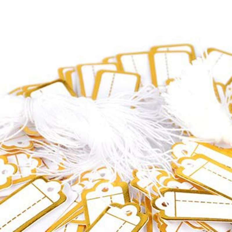 400 Pcs Paper Price Tags with Hanging String Marking Tags 25mmx13mm