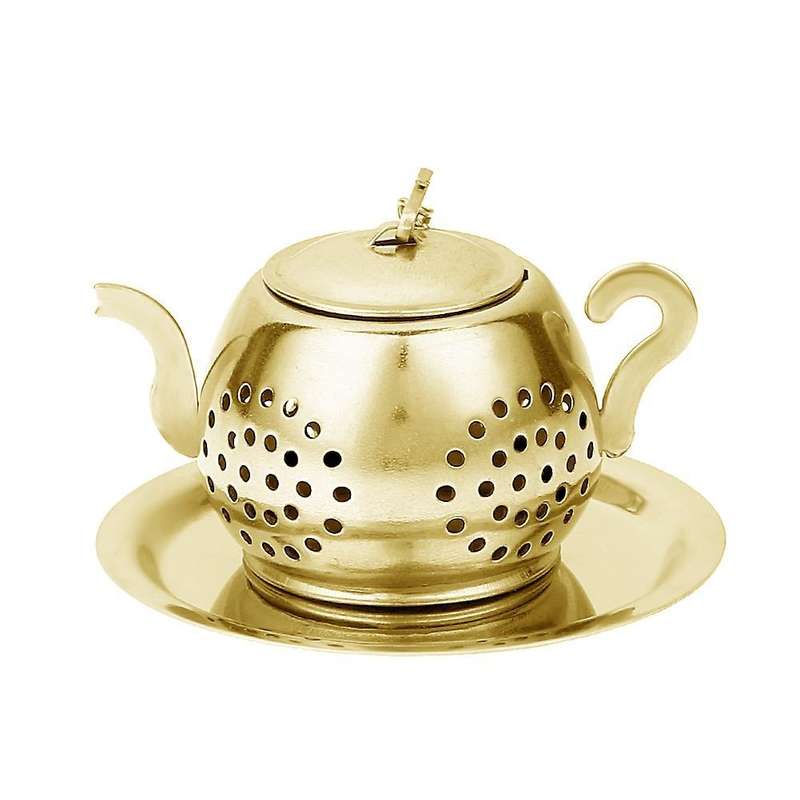 Gold Mesh Stainless Steel Tea Pot Spice Herb Strainer Filter