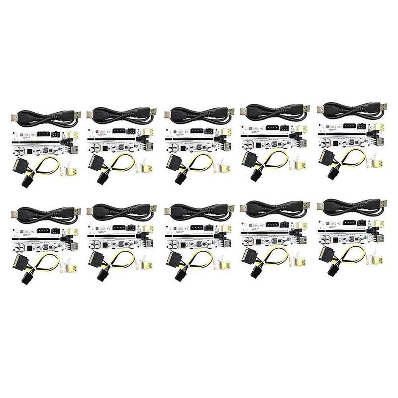 10pcs Ver010-x Pcie Riser Pci-e X1 to X16 Graphics Card Cable,white