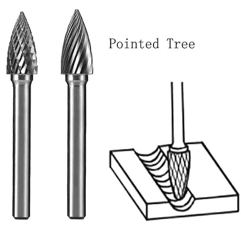 2 Pcs G Type 10mm Cutting Dia Aluminum Cutting Tungsten Carbide Burr