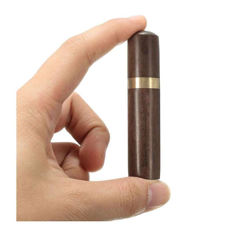 Ebony Wood Toothpick Holder Bucket Portable Craft Handmade 8*1.8cm