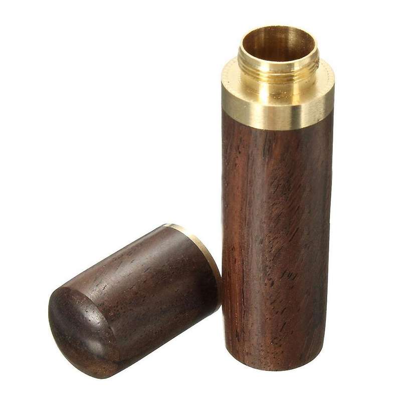 Ebony Wood Toothpick Holder Bucket Portable Craft Handmade 8*1.8cm