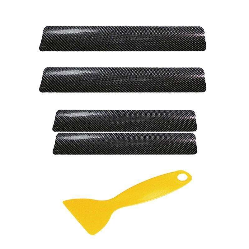 4x Car Universal Carbon Fiber Car Door Plate Sill Scuff Cover