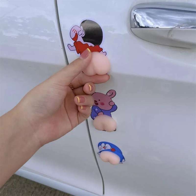 3d Silicone Cute Butt Car Bumper Sticker Cartoon Anti-collision B