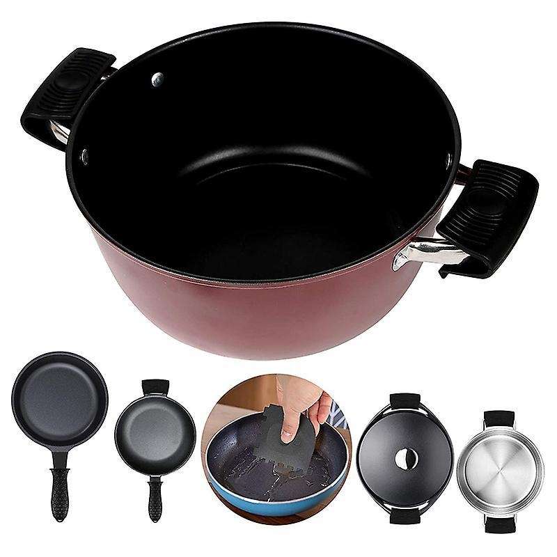 5pcs Silicone Hot Handle Holder Cast Iron Non Slip Pot Heat Resistant