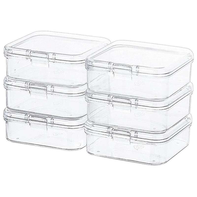 Clear Plastic Beads Storage Containers Box Storage Containers ,6 Pcs
