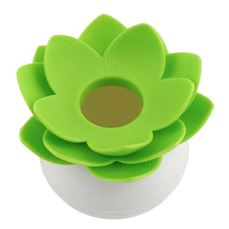 Lotus Flower Cotton Bud Holder Toothpick Case Home Decor (green)