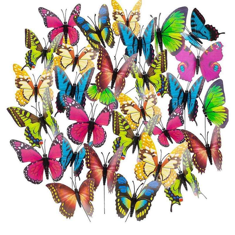 Butterfly Stakes, 50pcs Garden Butterfly Ornaments,for Indoor/outdoor