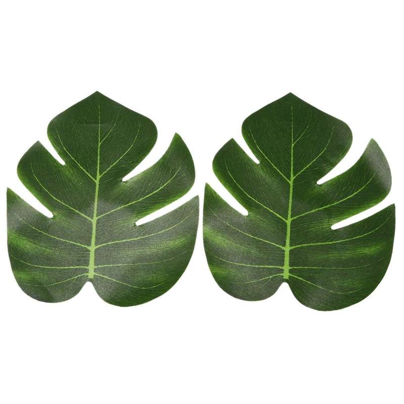 24 Pcs Tropical Palm Leaves Artificial Simulation Monstera Leaves
