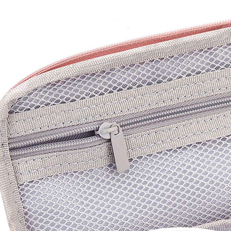 Angoo Pen Bag Two Layer Foldable Phone Holder for Office School Pink