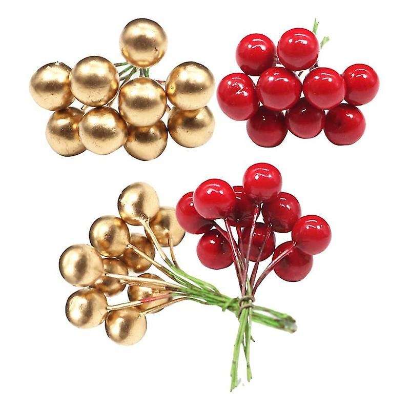 400pcs Christmas Holly Berries Mini Xmas Fake Berry Flower