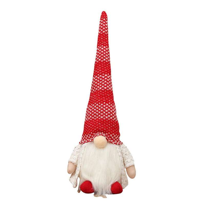 Christmas Led Light Striped Cap Faceless Doll Little Figurine A