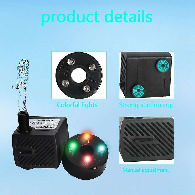 5w Ac 220v Submersible Water Pump 4 Led Mini Water Pump,eu Plug