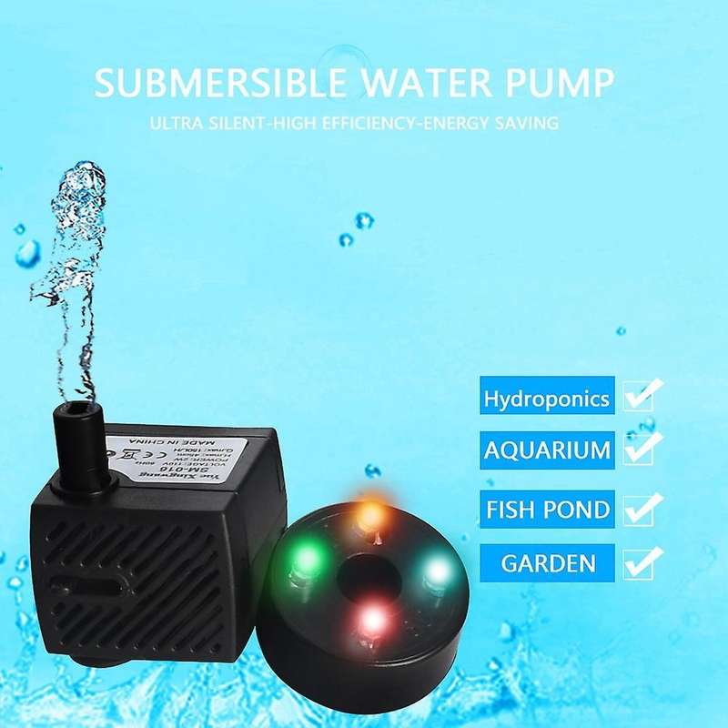 5w Ac 220v Submersible Water Pump 4 Led Mini Water Pump,eu Plug