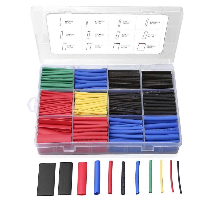 560pcs Heat Shrink Tubing Insulation Cable Sleeve 5 Colors 12 Sizes