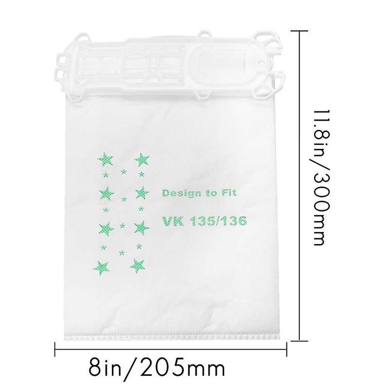 5 Pcs Dust Bags for Vorwerk Vk135 Vk136 Fp135 Fp136 Vacuum Cleaner