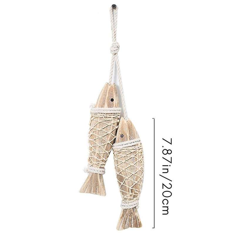 Retro Old Wall Hanging Ornaments Wooden Antique Carved Fish Skewers