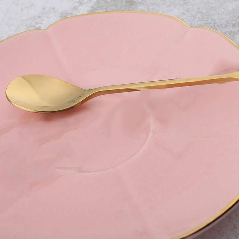 Coffee Stirring Spoon Stainless Steel Branch Leaves Spoon,gold(10pcs)