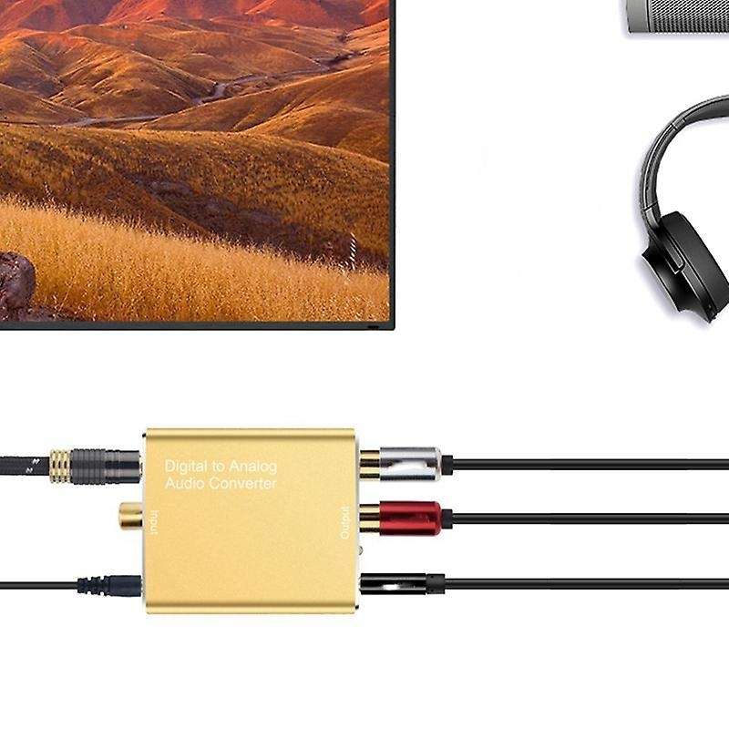 Veggieg Optical Stereo Rca L/r 3.5mm Aux Audio Adapter Converter