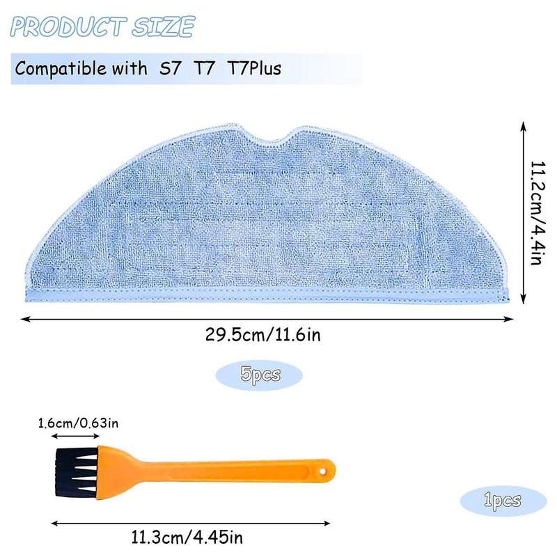 Mop Cloths for Xiaomi Roborock S7 S7plus T7 T7plus T7splus with Brush