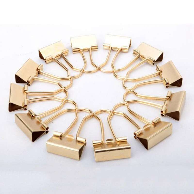 Gold Binder Clips Dovetail Metal Clip Storage Products Binder Clip