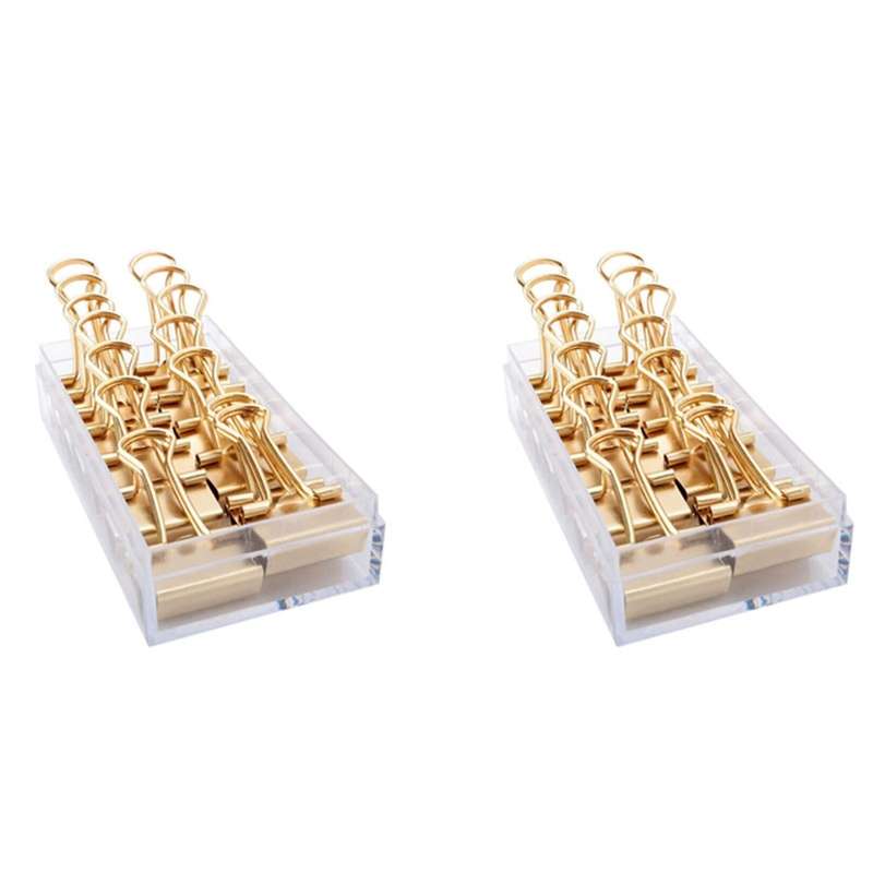 Gold Binder Clips Dovetail Metal Clip Storage Products Binder Clip