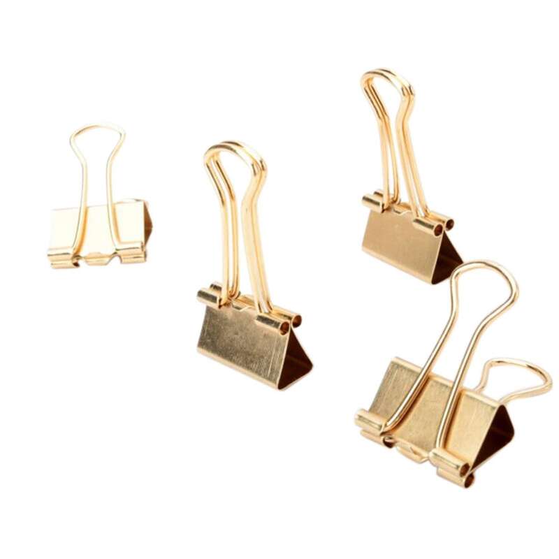 Gold Binder Clips Dovetail Metal Clip Storage Products Binder Clip