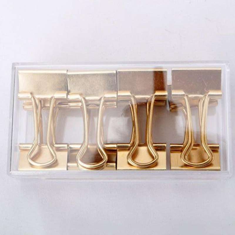 Gold Binder Clips Dovetail Metal Clip Storage Products Binder Clip