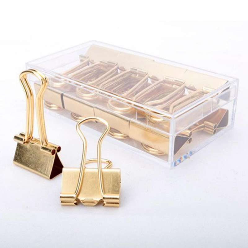 Gold Binder Clips Dovetail Metal Clip Storage Products Binder Clip