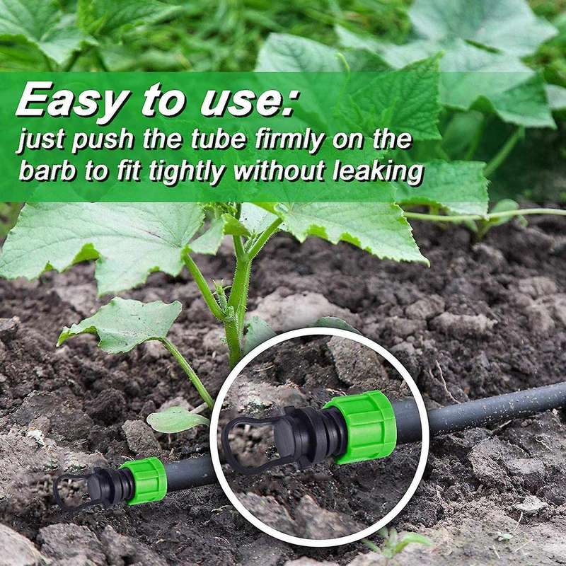 12 Pcs Drip Irrigation Coupling and Tubing End Cap Plug Set 1/2 Inch