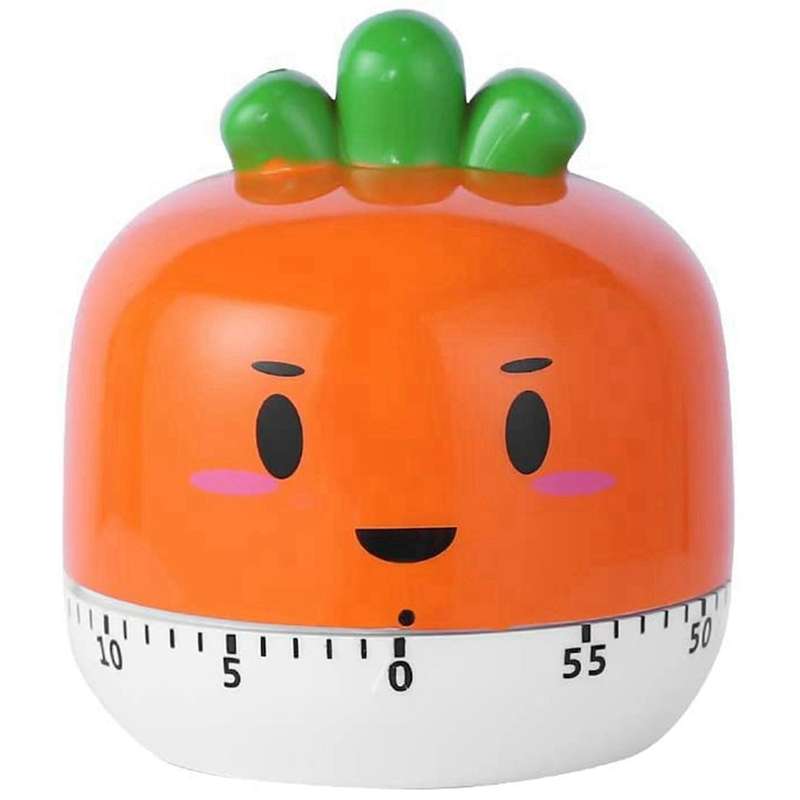 Timer No Batteries Required 100% Mechanical Cute Kitchen Carrot Shape