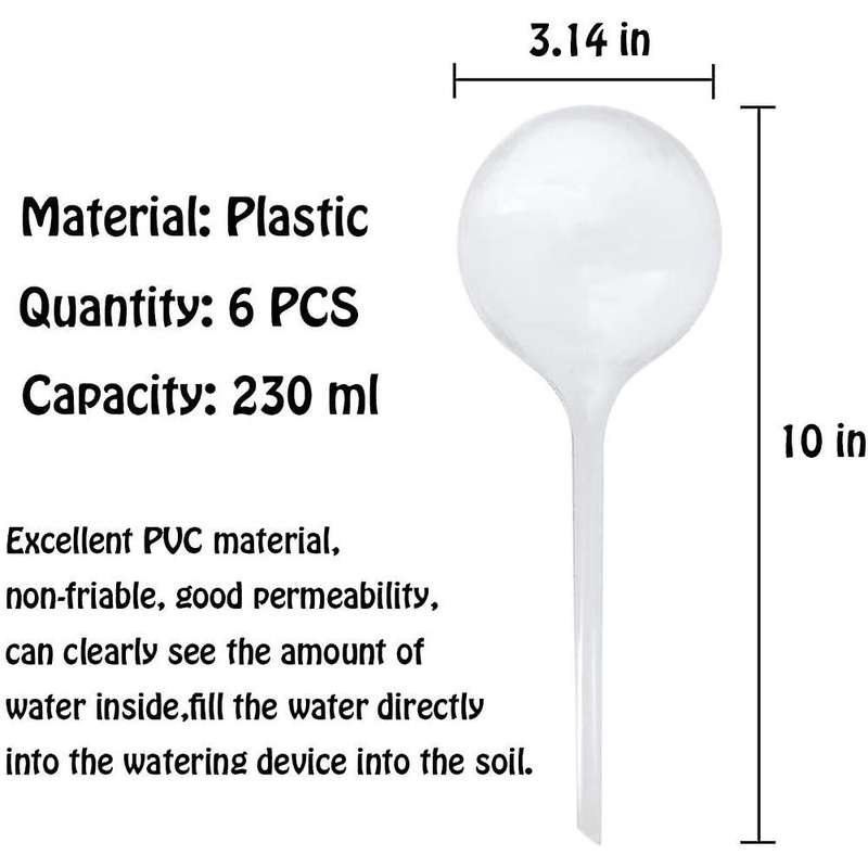 Plant Watering Bulbs,6 Pack Plastic Self-watering Globes,for Plants