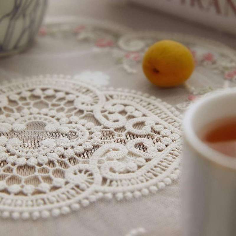 2pcs Orchid Lace Series Lace Embroidery Placemat,for Table Decoration