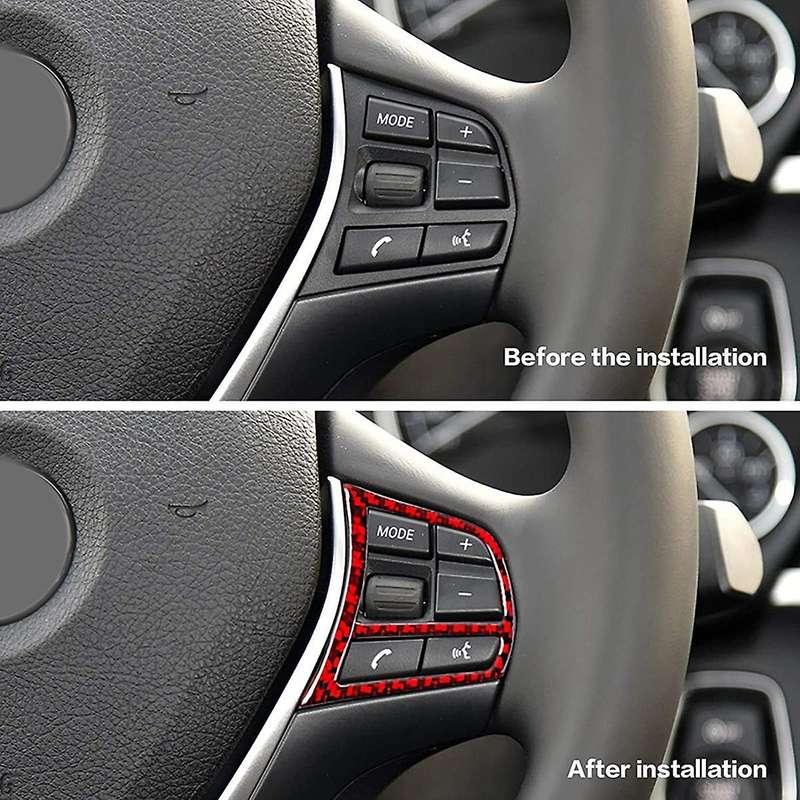 Steering Wheel Button Cover for Bmw- 3 4 Series Gt F30 13-19,red