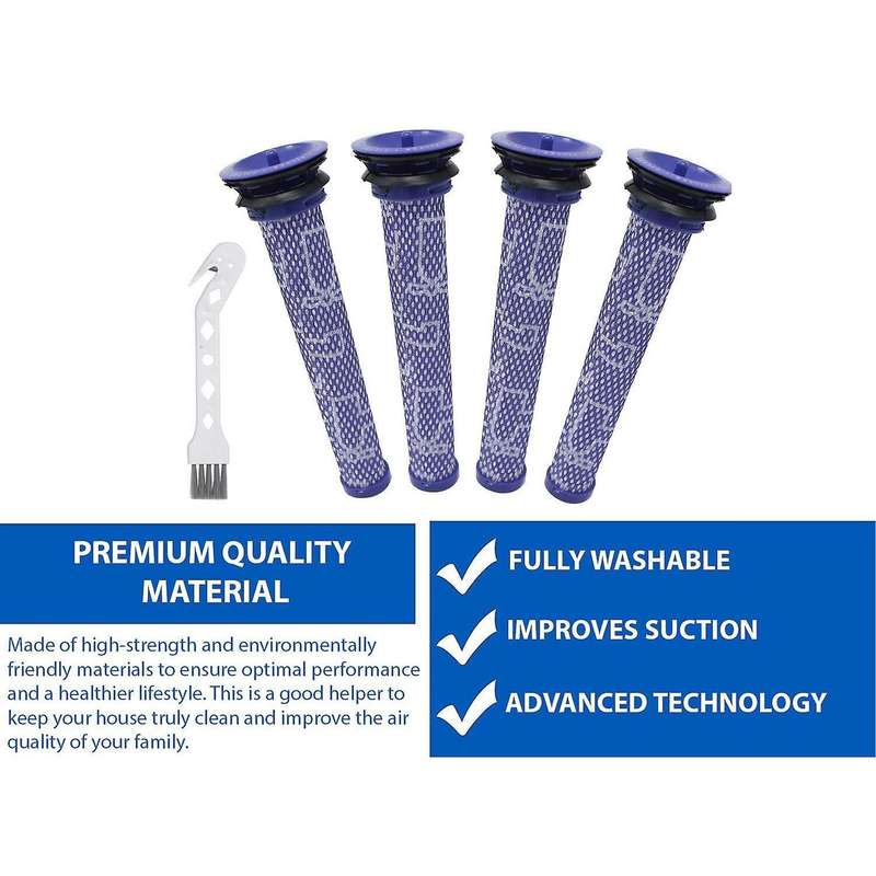 4pcs Pre Filter Compatible with Dyson Vacuum Filter V6, V7, V8, Dc58