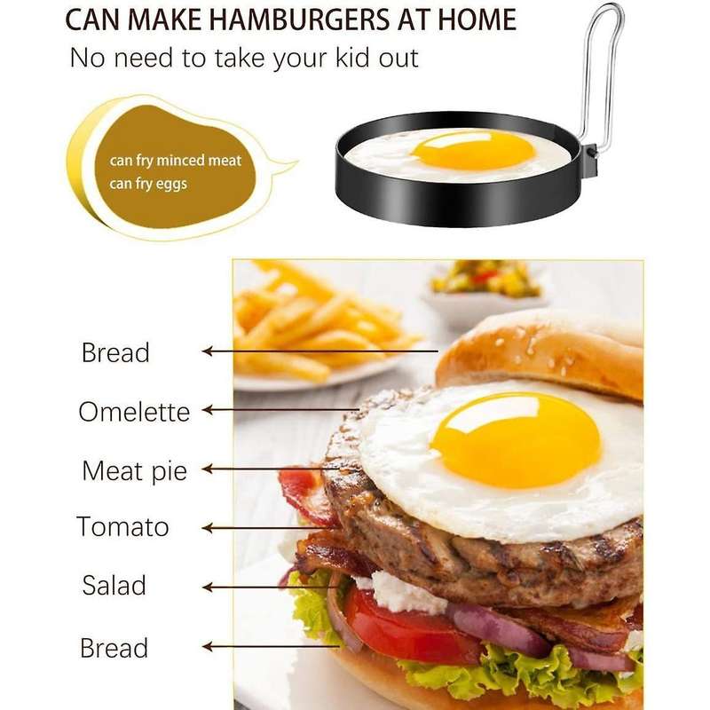 Pack Of 6 Fried Egg Mould Stainless Steel Egg Ring Pancake Mould