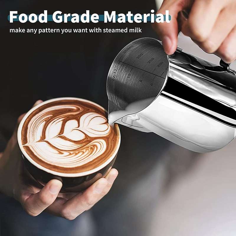 Milk Frothing Tank Stainless Steel for Espresso Machine Milk Frother