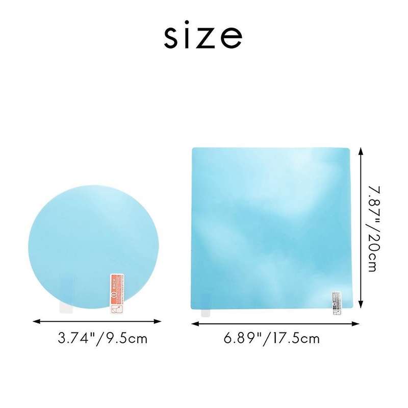 4pcs Car Rearview Mirror Film Film Film (2 Round and 2 Rectangles)