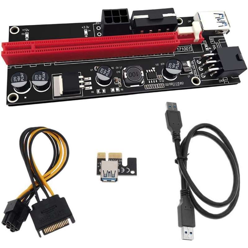 Pci-e Riser Card Express Cable 1x to 16x Cable 60cm(black Line)