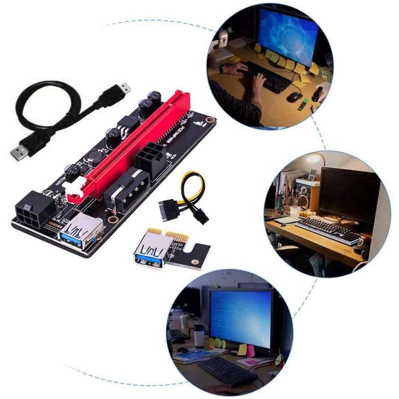 Pci-e Riser Card Express Cable 1x to 16x Cable 60cm(black Line)
