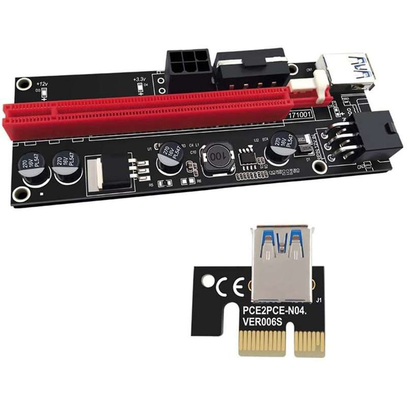 Pci-e Riser Card Express Cable 1x to 16x Cable 60cm(black Line)