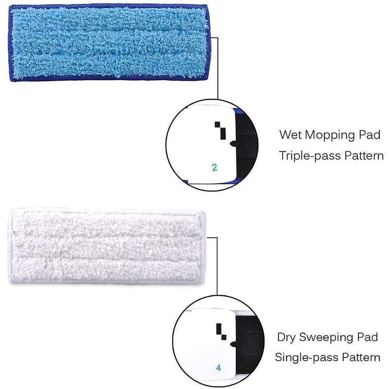 For Irobot Braava Jet 240 241 Included 4 Pcs Wet Pads 2 Pcs Dry Pads