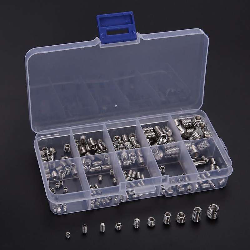 200pcs Grub Screws Hex Socket Screw Assortment Kit Set M3/m4/m5/m6/m8