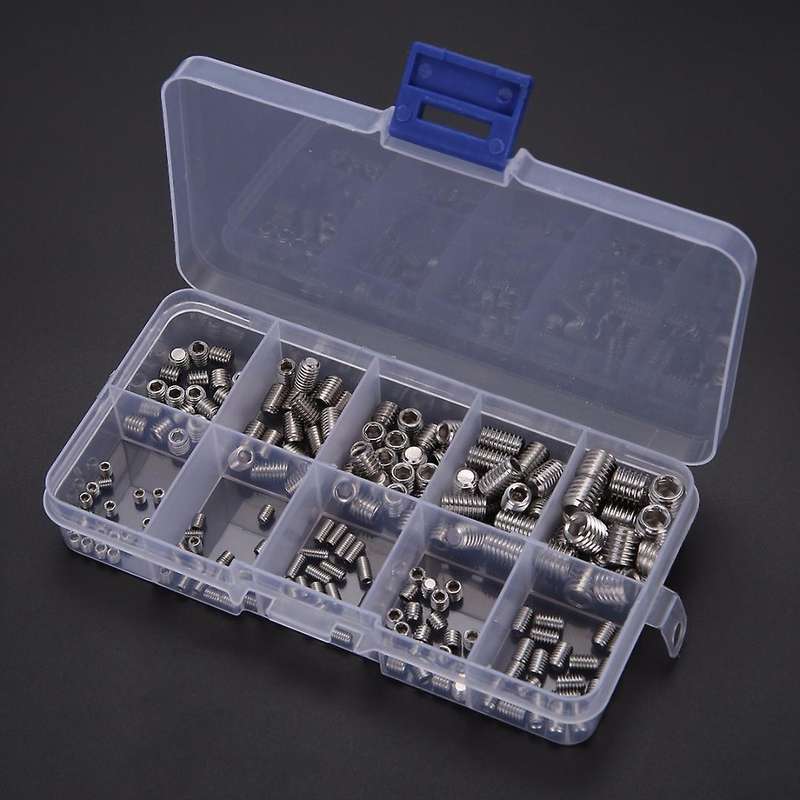 200pcs Grub Screws Hex Socket Screw Assortment Kit Set M3/m4/m5/m6/m8