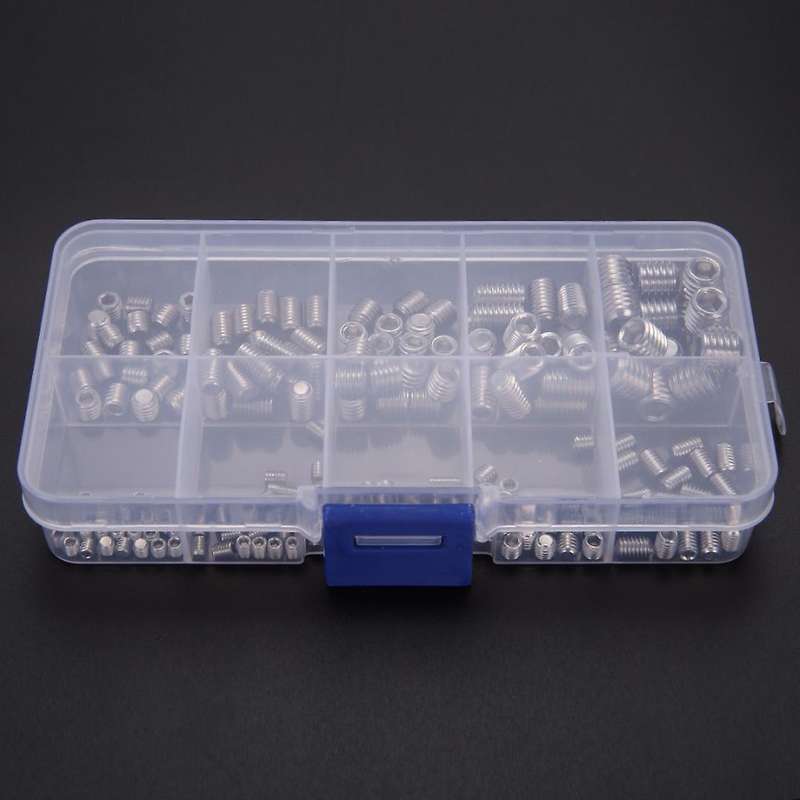 200pcs Grub Screws Hex Socket Screw Assortment Kit Set M3/m4/m5/m6/m8