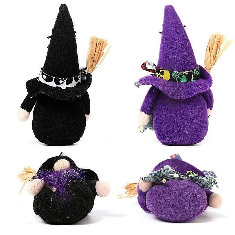 Halloween Broomstick Top Hat Witch Dwarf Gnome Doll Elf Home Decor 1