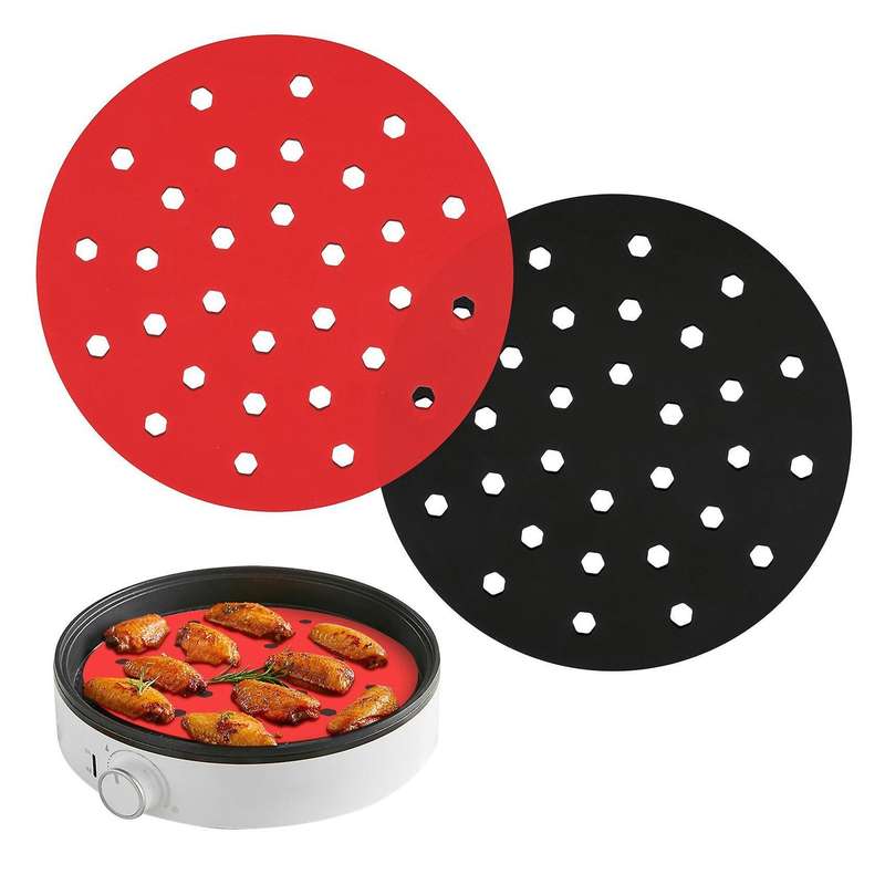 9 Inch Round Reusable Silicone Air Fryer Liners Non-stick
